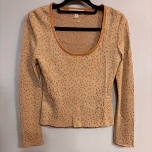 Vtg Griffith Gray by St John Tan Animal Print Shimmer Scoop Neck - Sz 6 (M) EUC